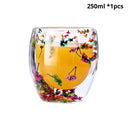 Copo Flowers Artesanal em Vidro Duplo