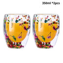 Copo Flowers Artesanal em Vidro Duplo