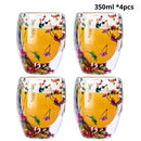 Copo Flowers Artesanal em Vidro Duplo