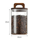Pote Hermético com Tampa Wood Beans Para Café e Chá