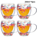 Caneca Pétalas Artesanal em Vidro Duplo