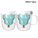 Caneca Árvore de Natal em Vidro Duplo com Tampa