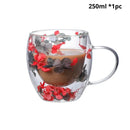 Caneca Pétalas Artesanal em Vidro Duplo