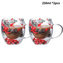 Caneca Pétalas Artesanal em Vidro Duplo