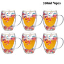 Caneca Pétalas Artesanal em Vidro Duplo