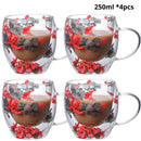 Caneca Pétalas Artesanal em Vidro Duplo