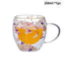 Caneca Pétalas Artesanal em Vidro Duplo