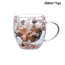 Caneca Pétalas Artesanal em Vidro Duplo