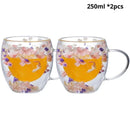 Caneca Pétalas Artesanal em Vidro Duplo