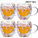 Caneca Pétalas Artesanal em Vidro Duplo