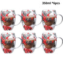 Caneca Pétalas Artesanal em Vidro Duplo