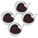 Kit Canecas Coração em Vidro Duplo - 80ml