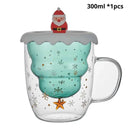 Caneca Árvore de Natal em Vidro Duplo com Tampa