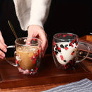 Caneca Pétalas Artesanal em Vidro Duplo