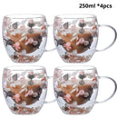 Caneca Pétalas Artesanal em Vidro Duplo