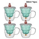 Caneca Árvore de Natal em Vidro Duplo com Tampa