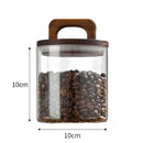 Pote Hermético com Tampa Wood Beans Para Café e Chá