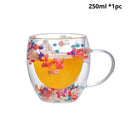 Caneca Pétalas Artesanal em Vidro Duplo