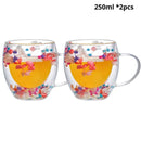 Caneca Pétalas Artesanal em Vidro Duplo