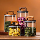Pote Hermético com Tampa Wood Beans Para Café e Chá