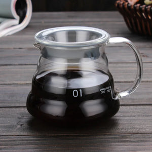 Jarra para Café com Tampa em Vidro Borossilicato Estilo Hario