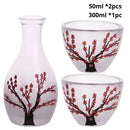 Copo e Garrafa Sakura Pintados à Mão