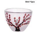 Copo e Garrafa Sakura Pintados à Mão