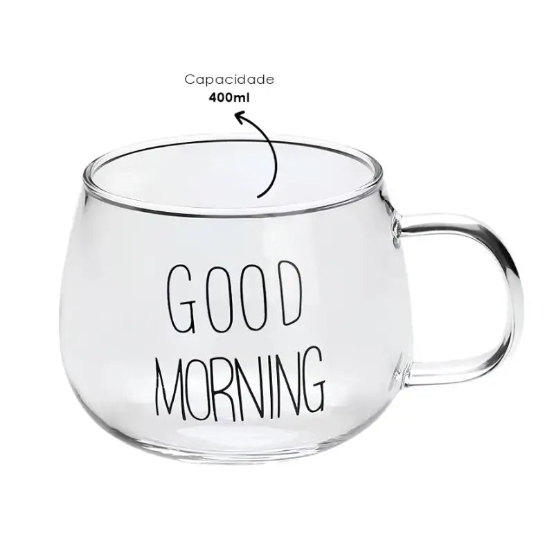 Caneca Good Morning em Vidro Borossilicato - 400ml