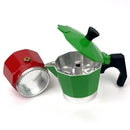 Cafeteira Italiana Moka Tradizionale em Alumínio – Verde e Vermelha (150ml ou 300ml)