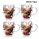 Caneca Flowers Artesanal em Vidro Duplo