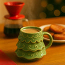 Caneca Árvore de Natal em Cerâmica Feita à Mão - 340ml