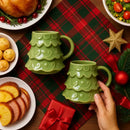 Caneca Árvore de Natal em Cerâmica Feita à Mão - 340ml