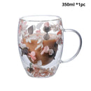 Caneca Pétalas Artesanal em Vidro Duplo