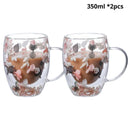 Caneca Pétalas Artesanal em Vidro Duplo