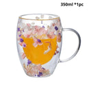 Caneca Pétalas Artesanal em Vidro Duplo