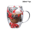Caneca Pétalas Artesanal em Vidro Duplo