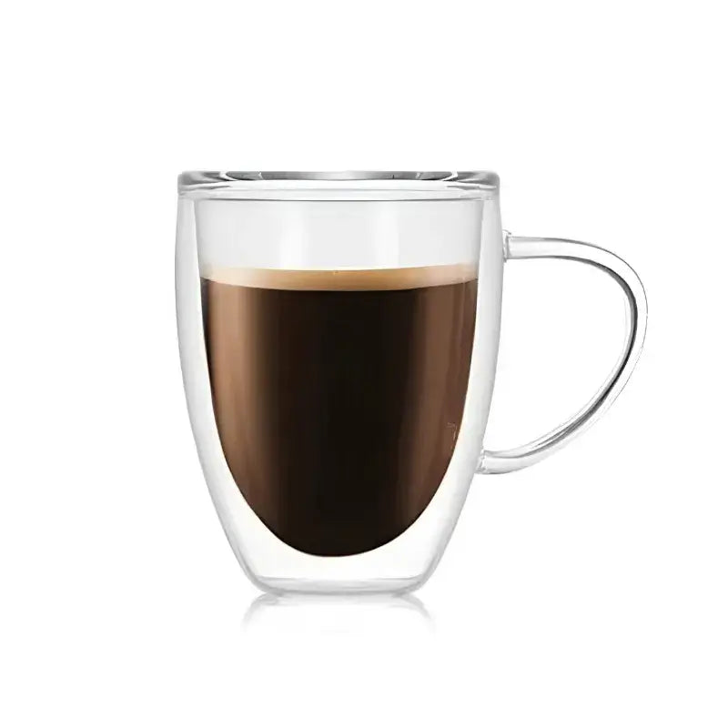 Caneca Duo em Vidro Borossilicato Parede Dupla com Alça