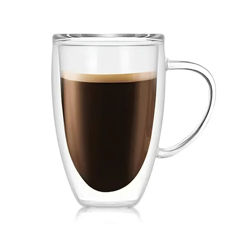 Caneca Duo em Vidro Borossilicato Parede Dupla com Alça