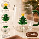 Caneca Árvore de Natal Artesanal com Miniatura 3D em Vidro Borossilicato