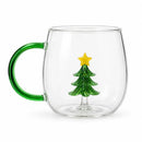 Caneca Árvore de Natal Artesanal com Miniatura 3D em Vidro Borossilicato