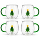 Caneca Árvore de Natal Artesanal com Miniatura 3D em Vidro Borossilicato