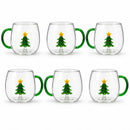 Caneca Árvore de Natal Artesanal com Miniatura 3D em Vidro Borossilicato