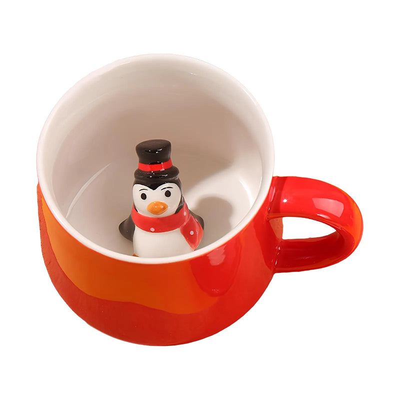 Caneca de Cerâmica Natal Jingle Bells Pintada à Mão