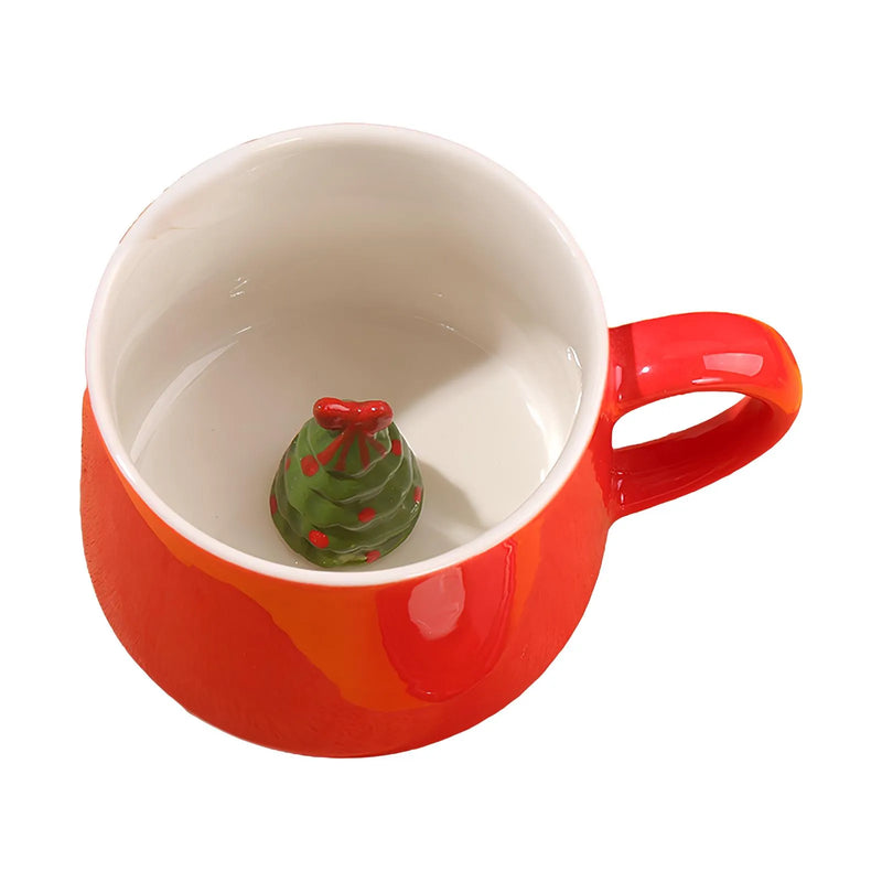 Caneca de Cerâmica Natal Jingle Bells Pintada à Mão