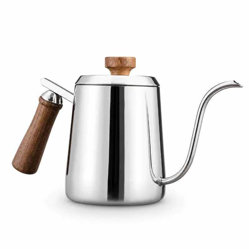 Chaleira Pescoço de Ganso Gooseneck Wood Inox