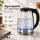 Chaleira Elétrica de Vidro com LED Azul 1,8L