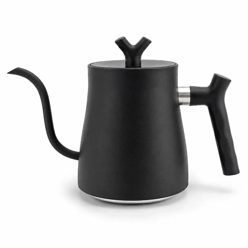 Chaleira Caffeine Gooseneck em Inox Escovado 1,5L – Bico Fino para Café e Chá