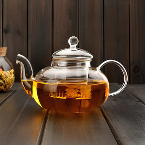 Conjunto Camellia - Bule com Infusor para Chá e Copos em Vidro Duplo