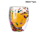 Copo Flowers Artesanal em Vidro Duplo