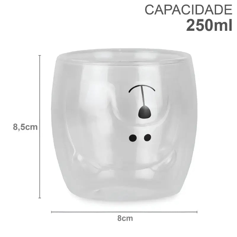 Copo Ursinho em Vidro Duplo Borossilicato – 250ml